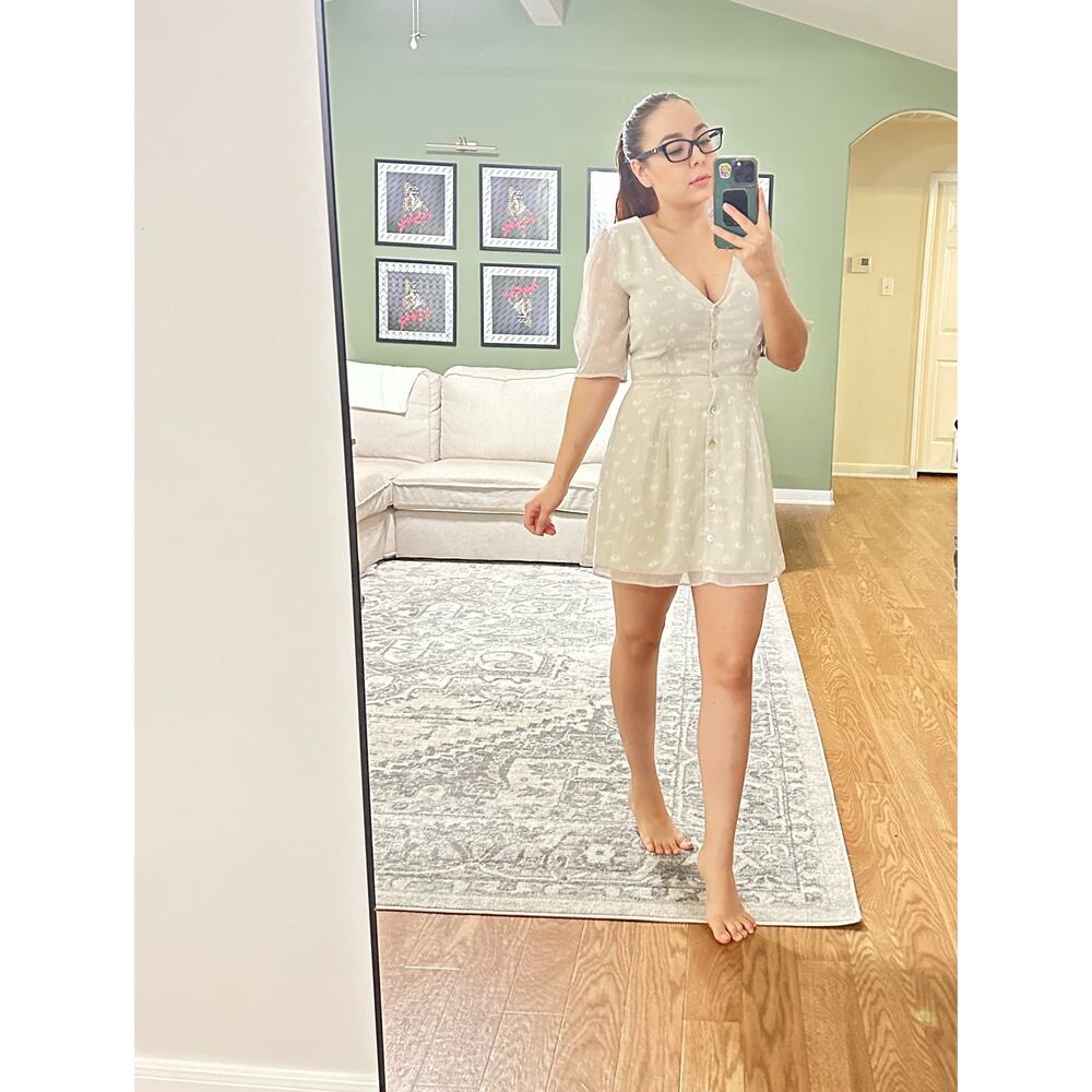 Aritzia Wilfred Button Front A-Line Mini Dress Si… - image 1
